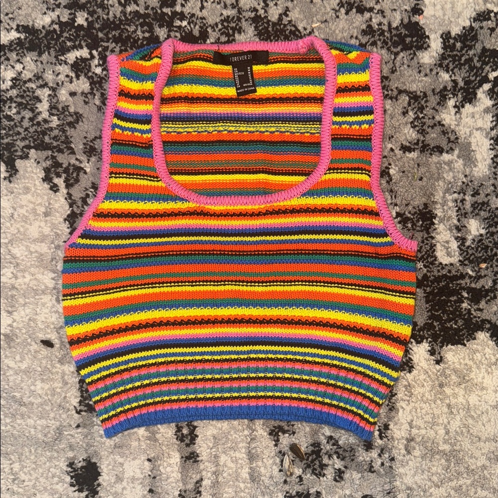Multicolor Striped Knit Tank